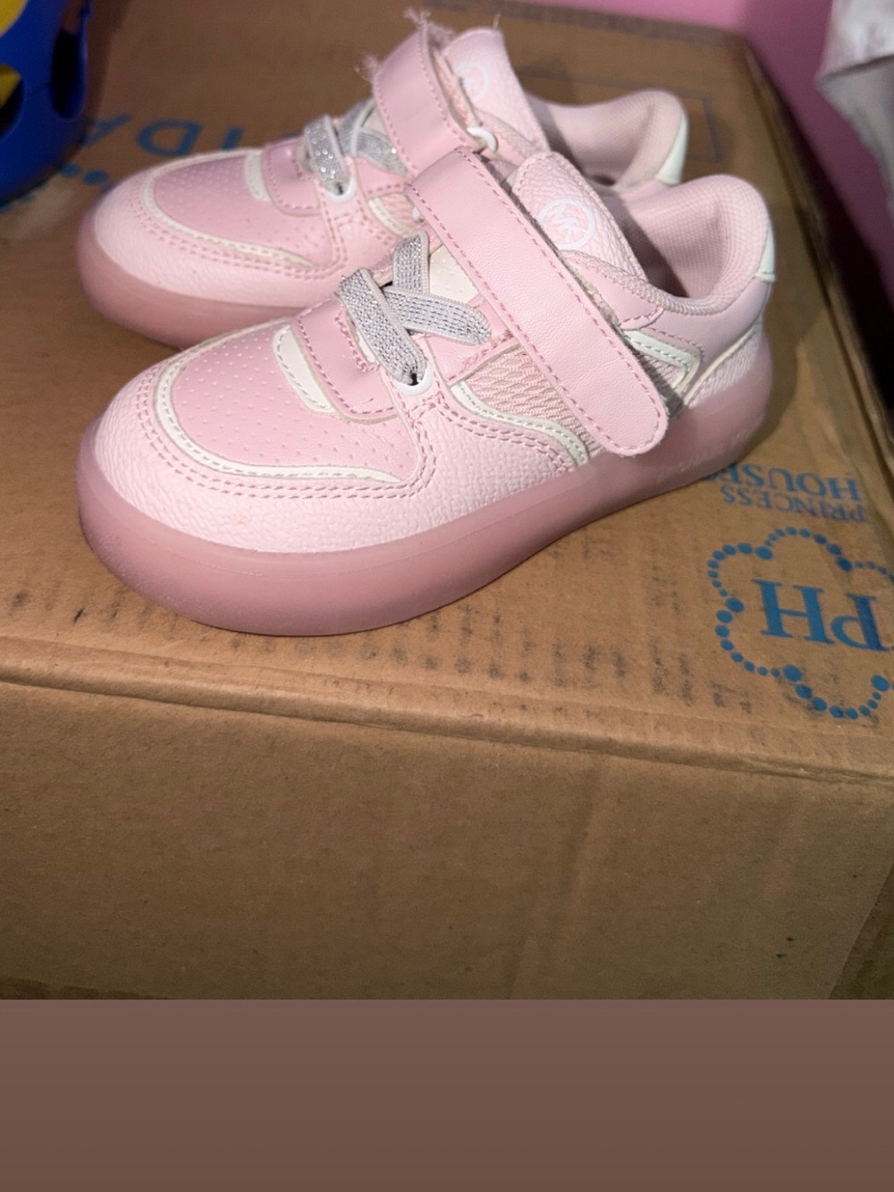 Michael Kors Toddler Pink Hook-and-Loop Sneakers
